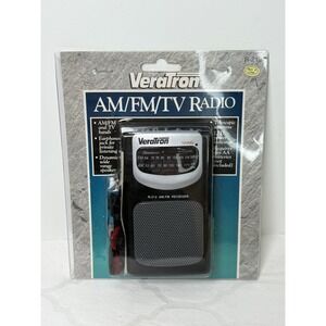 Vintage Veratron AM/FM TV Radio Earphones Telescopic Antenna Pocket Receiver NEW